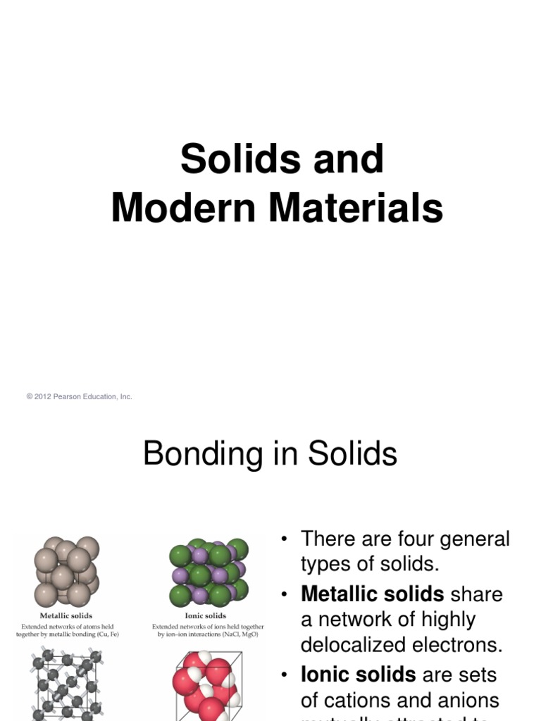 Solids and Modern Materials: © 2012 Pearson Education, Inc | PDF ...