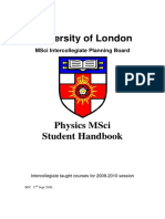 University of London: Msci Intercollegiate Planning Board