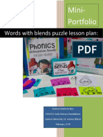Words With Blends Puzzle Lesson Plan:: Mini-Portfolio