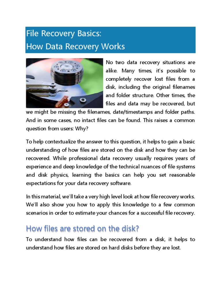 File Recovery Methods Explained | PDF | Computer File | File System