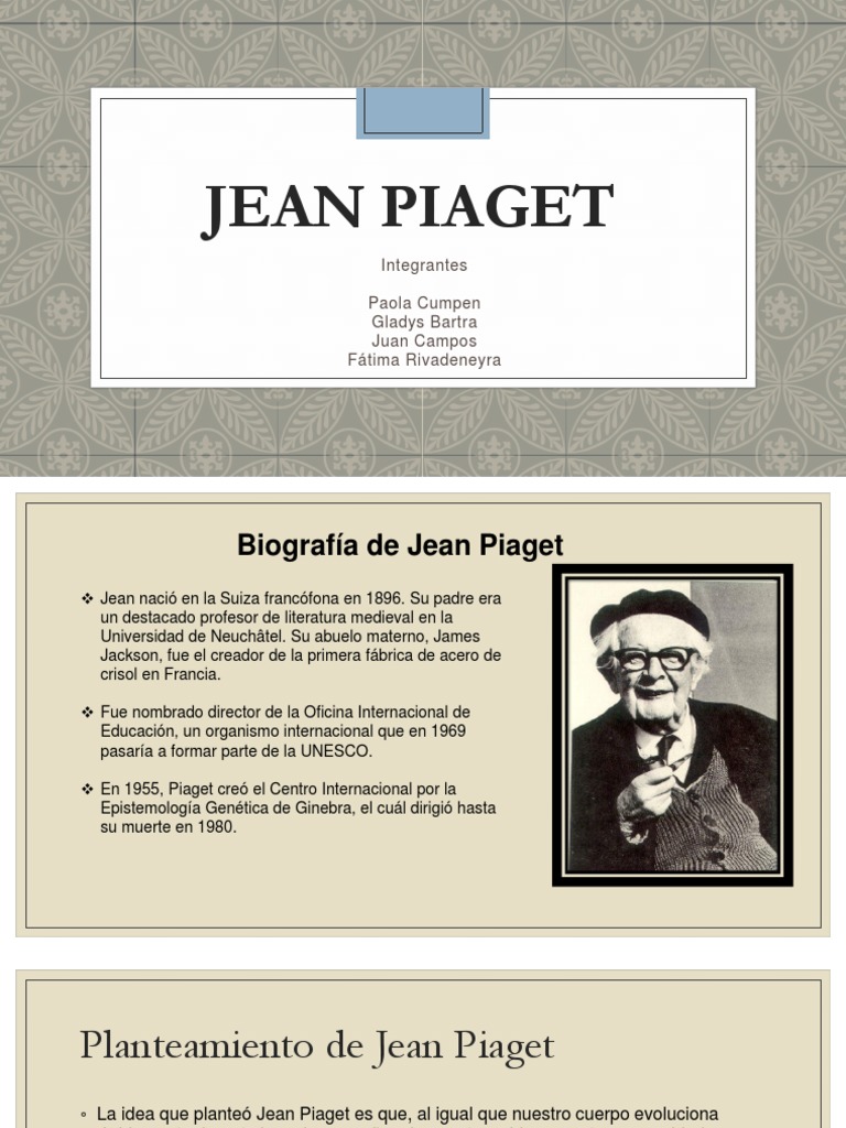 Biografía y Teoría de Jean Piaget | PDF | Neuropsicología ...