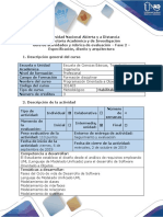 Guía de Actividades y Rúbrica de Evaluación – Fase 2 – Especificación, Diseño y Arquitectura