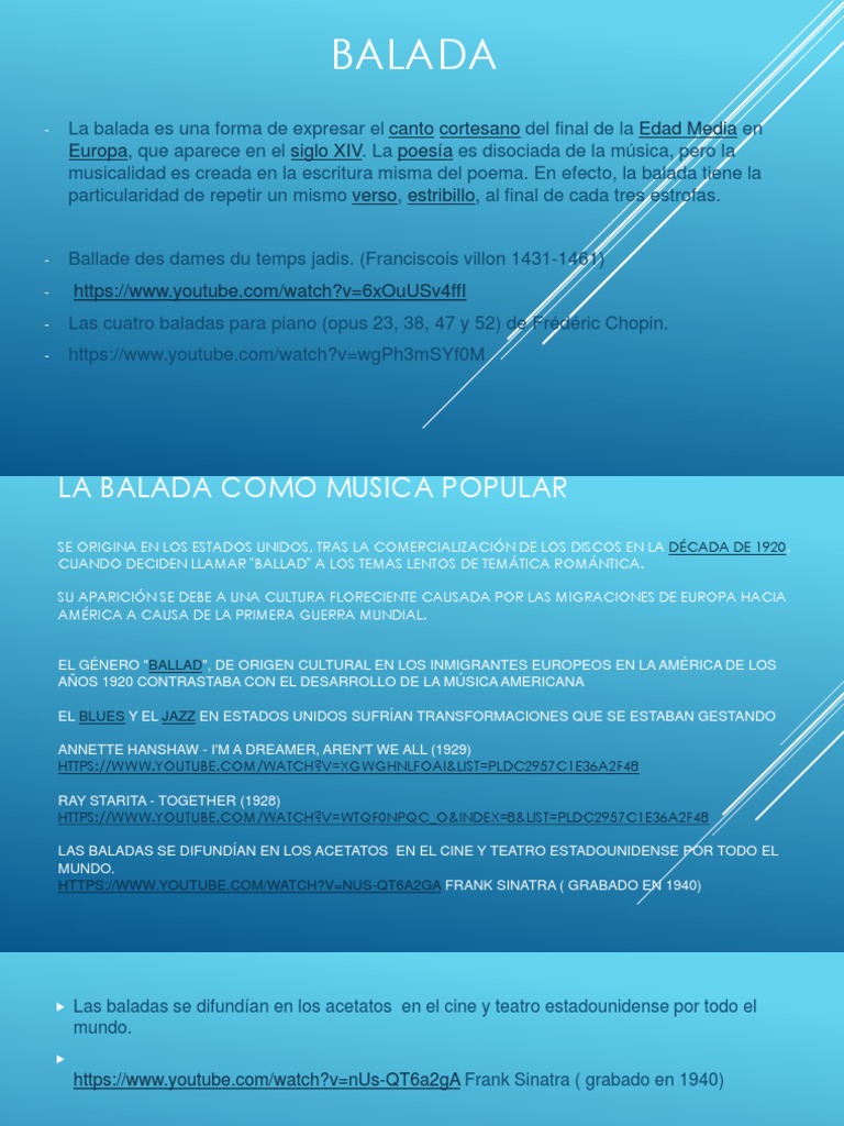 Historia y evolución de la balada | PDF | Balada | Musica en español