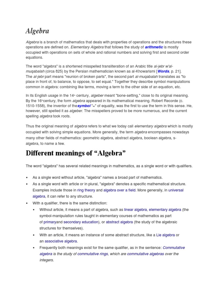 Algebra visual data 3
