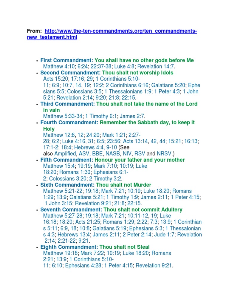 First Commandment: Second Commandment:: From | PDF | Ten Commandments ...
