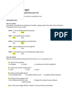 Quensford LLN Test Cookery&Hosp Answer