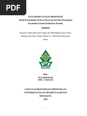 Machmudah Studi Kasus Wakaf Produktif Di Kendal Skripsi 2017 Pdf