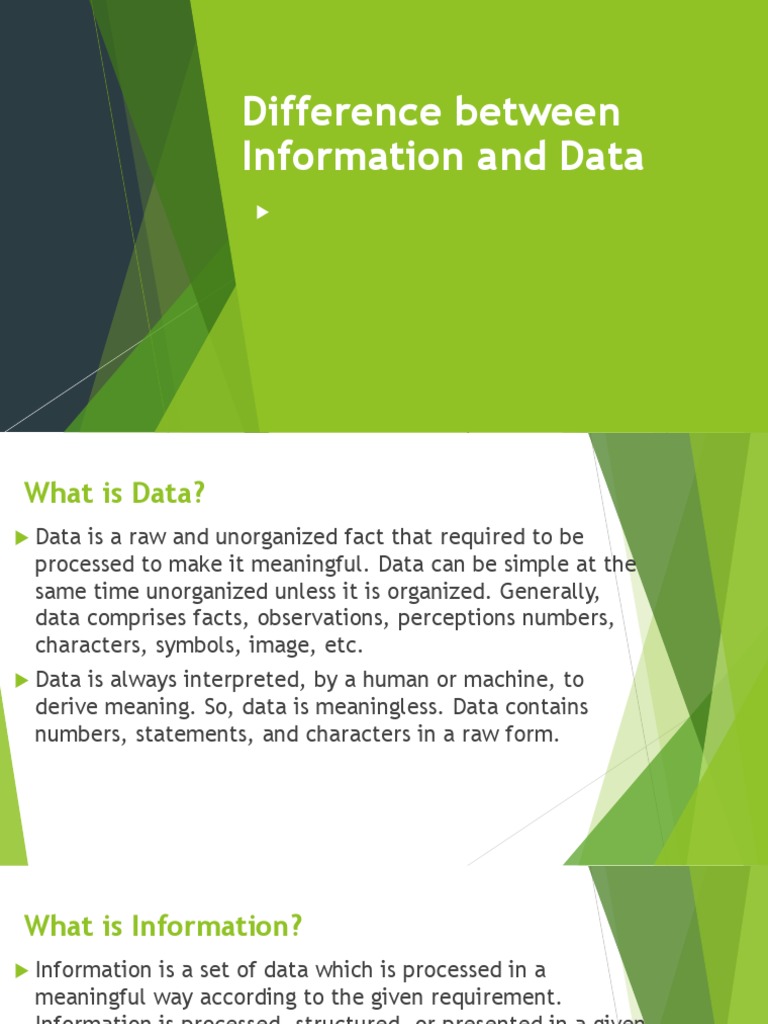 Difference Between Information and Data | PDF