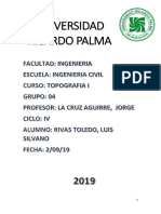 Informe 2, Topografía 1 Universidad Ricardo Palma URP