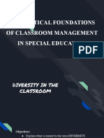 Theoretical Foundations of Classroom Management in Special Education