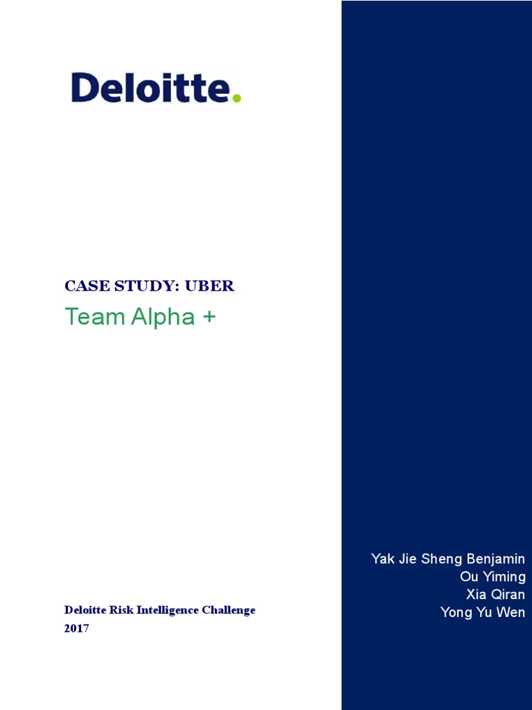 Team Alpha +: Case Study: Uber | PDF | Taxicab | Risk