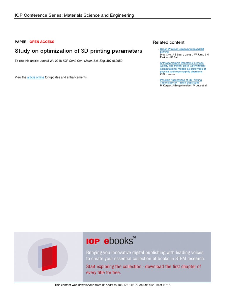 Optimize 3D Printing Parameters Study | PDF | 3 D Printing | Industrial ...