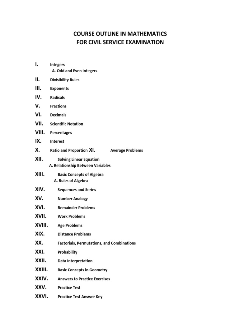Civil Service Exam Math Practice