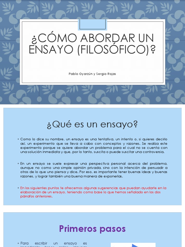 Cómo Abordar Un Ensayo (Filosófico) Ensayos Ciencia cognitiva