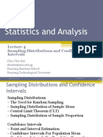 AB1202 Statistics and Analysis: Sampling Distributions and Confidence Intervals