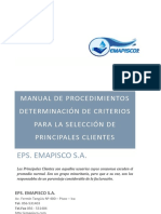 Manual de Procedimientos Criterios de Selección Principales Clientes - 1