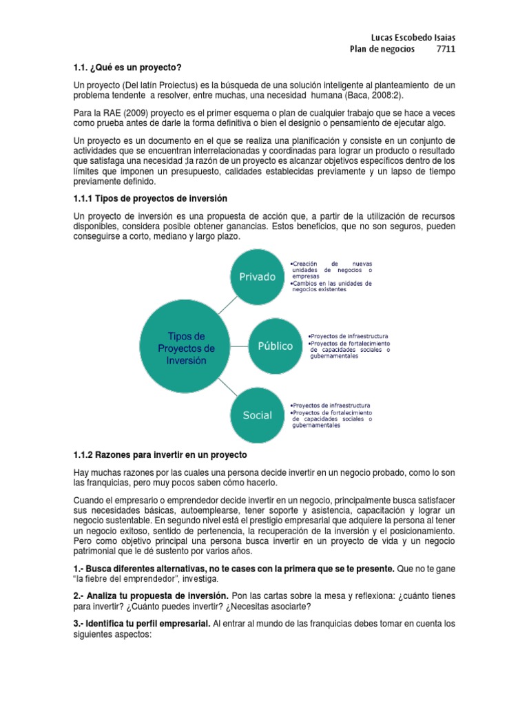 Razones para Invertir en Proyectos | PDF | Iniciativa empresarial ...