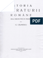Istoria Literaturii Romane de La Origini Pana in Prezent