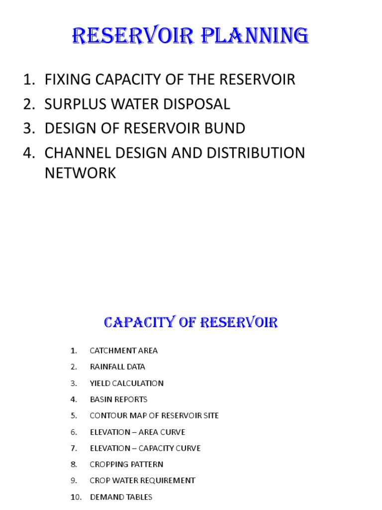Reservoir Planning | PDF