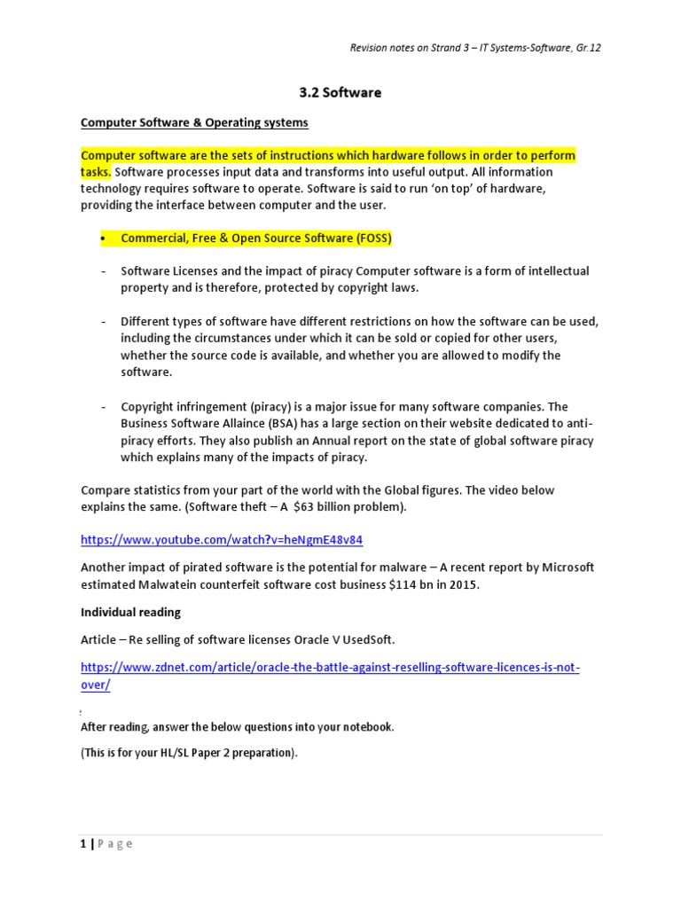 3.2 Software: Computer Software & Operating Systems | PDF | Copyright ...