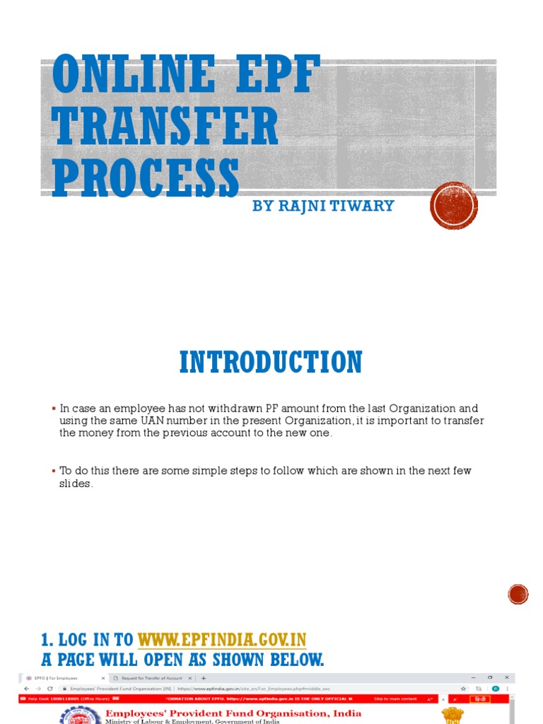 Online Epf Transfer Process Pdf