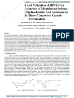 Development and Validation of HPTLC For Simultaneous Estimation of Montelukast Sodium, Levocetirizine Dihydrochloride and Ambroxol in Bulk and in Three-Component Capsule Formulation