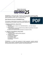 Press Release: Stock Selection Process For PEFINDO25 Index