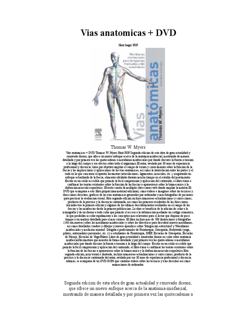 Vias Anatomicas Dvd Thomas W Myers Diseno Publicacion
