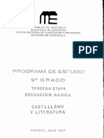 Programa 9° CASTELLANO Y LITERATURA