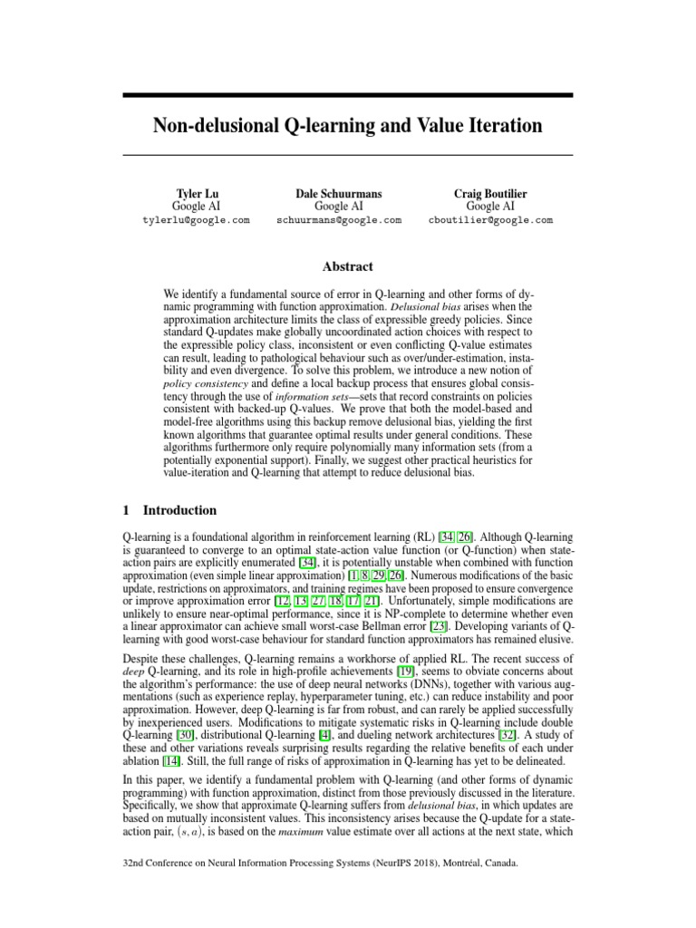 8200 Non Delusional Q Learning and Value Iteration | PDF | Mathematical ...