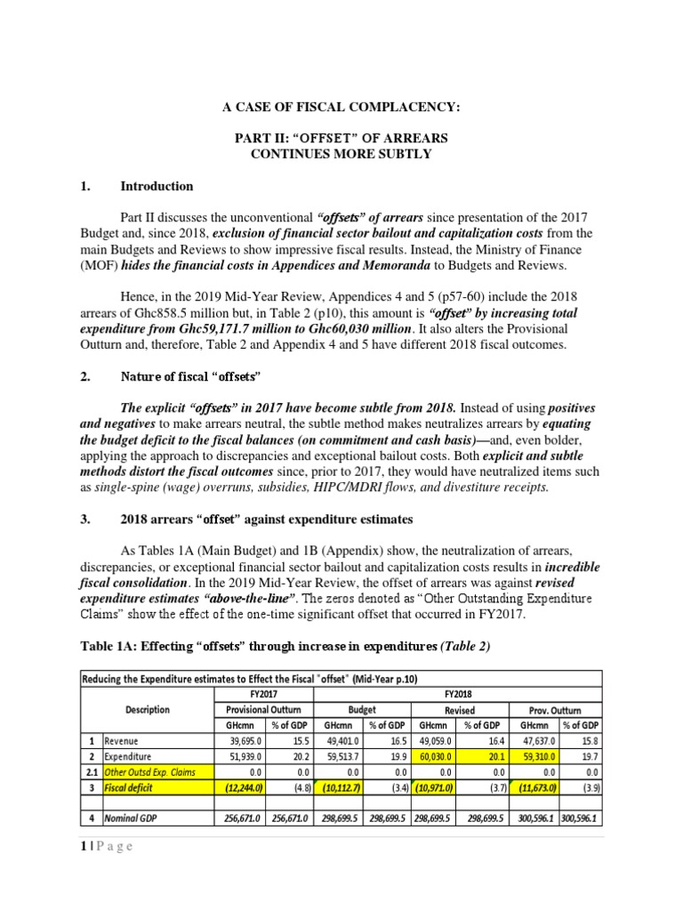 Fiscal Offsets and Hidden Costs in Budgets | PDF | Fiscal Year ...