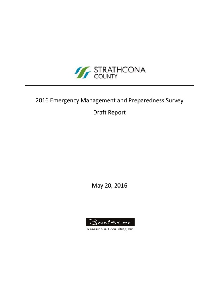 2016 Strathcona Emergency Preparedness Report | PDF | Survey ...