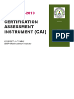 Certification Assessment Instrument: Revised