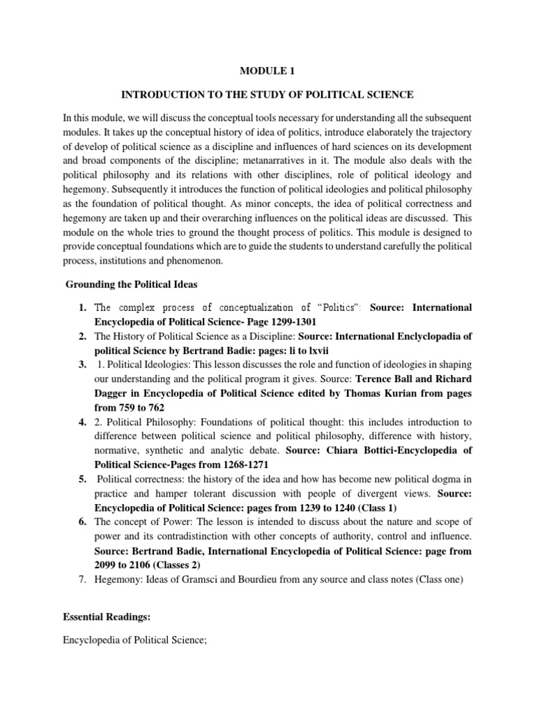 Political Science Syllabus | PDF | Political Philosophy | Political Science