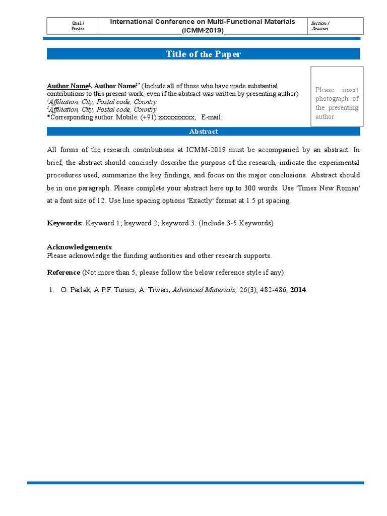 ICMM-2019 Conference Paper Guidelines | PDF