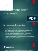 Preparing Investment Brief
