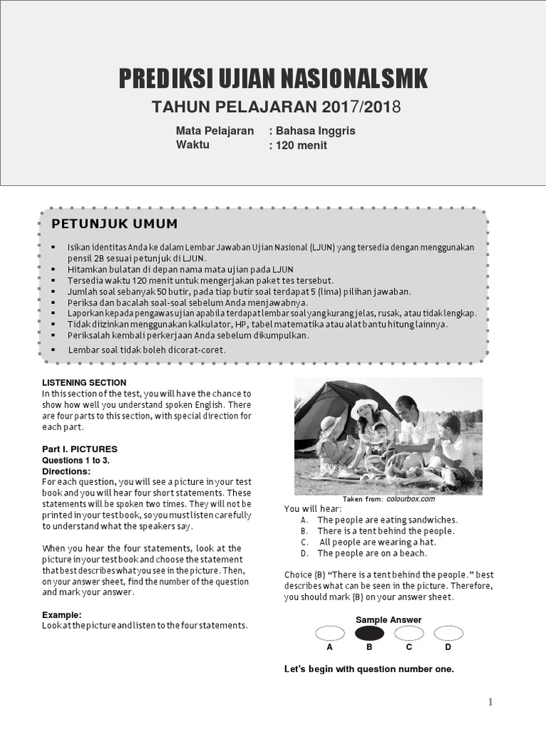 Soal Ujian Unbk Smk 2019 Bahasa Inggris Kunci Ujian
