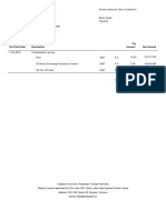 Uber invoice for transportation services