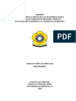 Analisis Biaya Pengadaan Material Pada Pekerjaan Struktur Proyek Gedung Politeknik Pariwisata Negeri Palembang