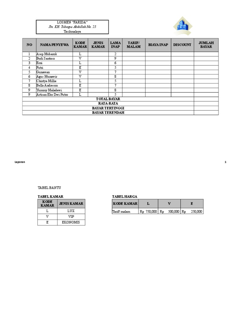 Soal Ujian Excel 2019