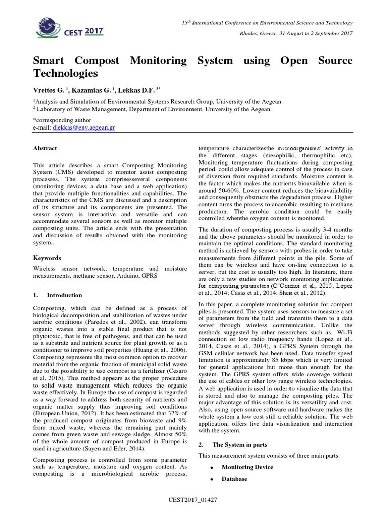 Smart Compost Monitoring System Design | PDF | Compost | World Wide Web