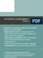 Authentic Assessment Tools