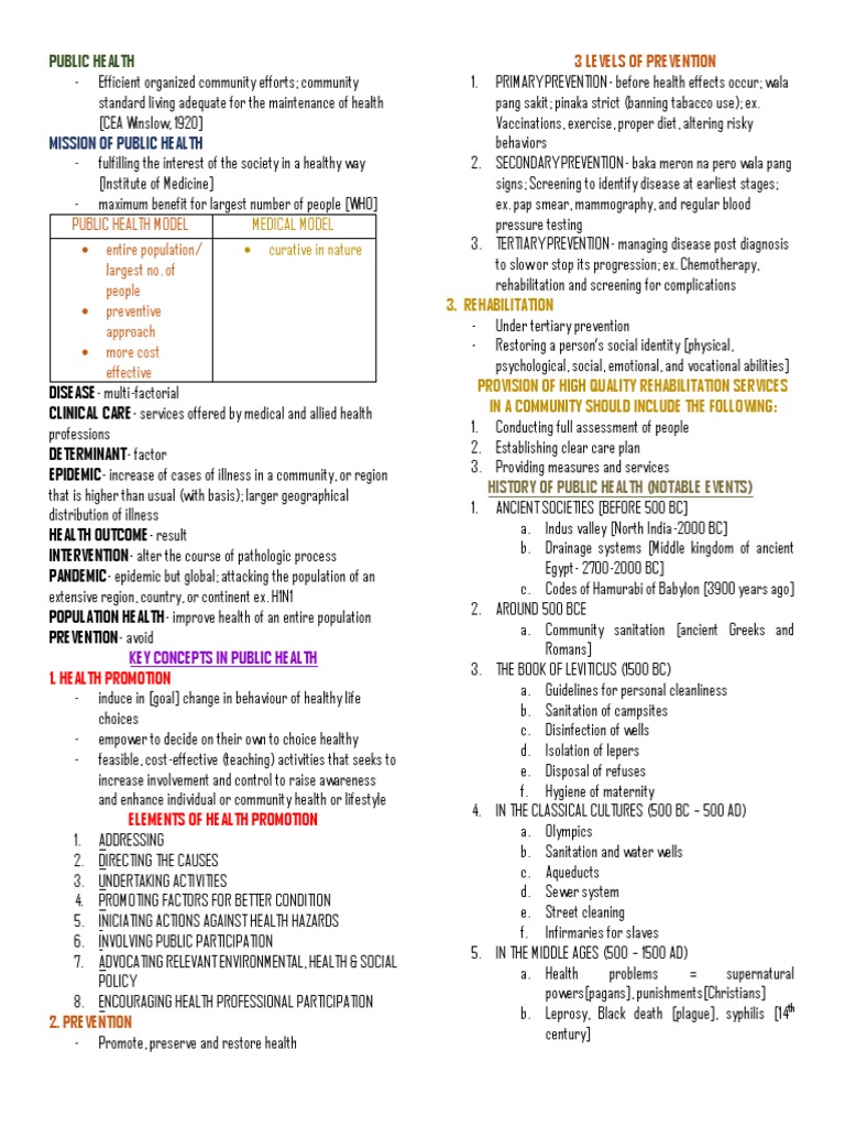 Key Concepts in Public Health Overview | PDF | Preventive Healthcare ...