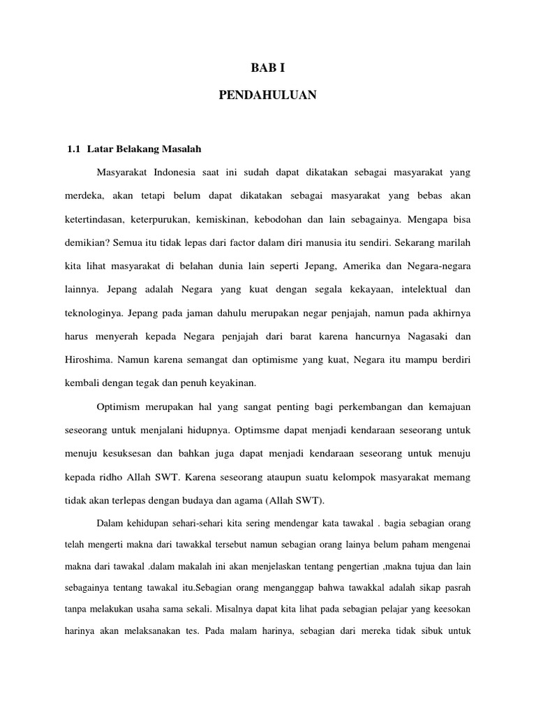 Optimis Tawakal Ikhtiar Pdf