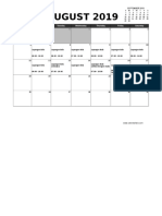 2019 Excel Calendar Planner 12