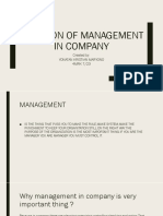 Function of Management in Company