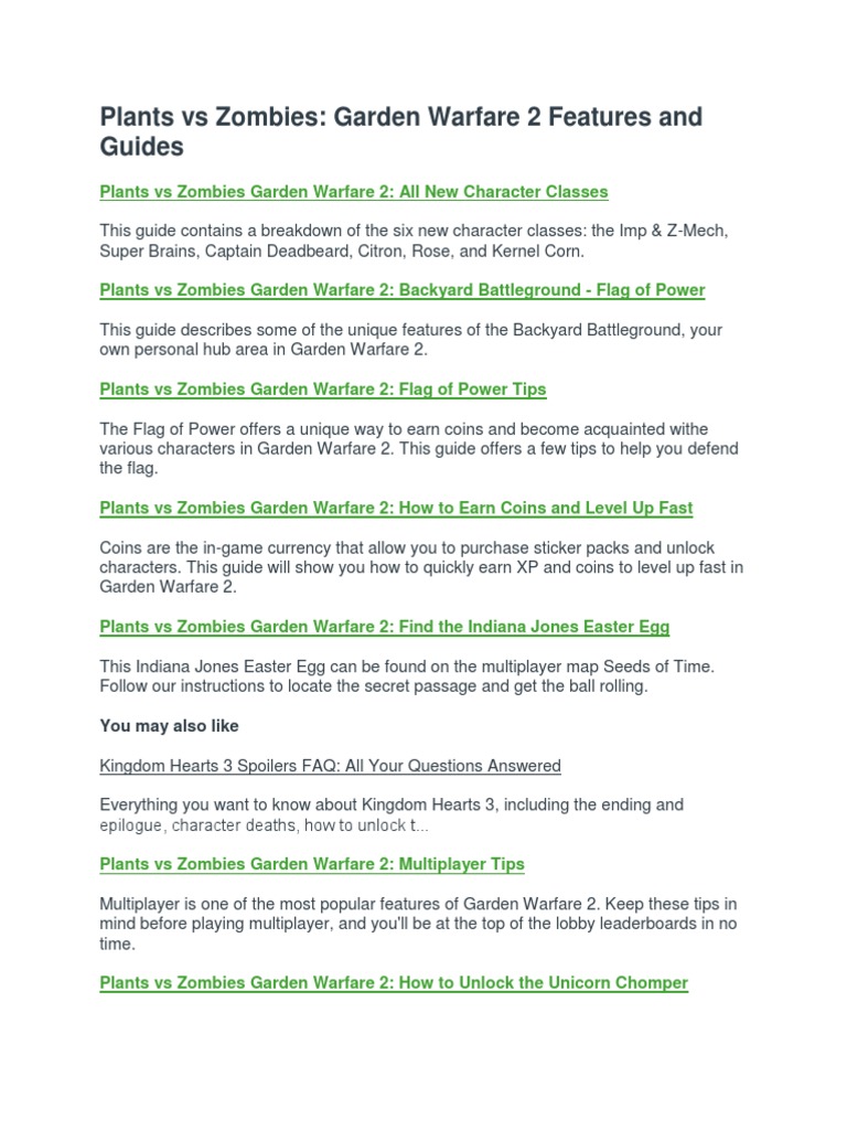 PLANTS VS ZOMBIES GAME PLAYER S GUIDE TIPS TRICKS visual data 6