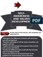 Self-awareness and values development lesson