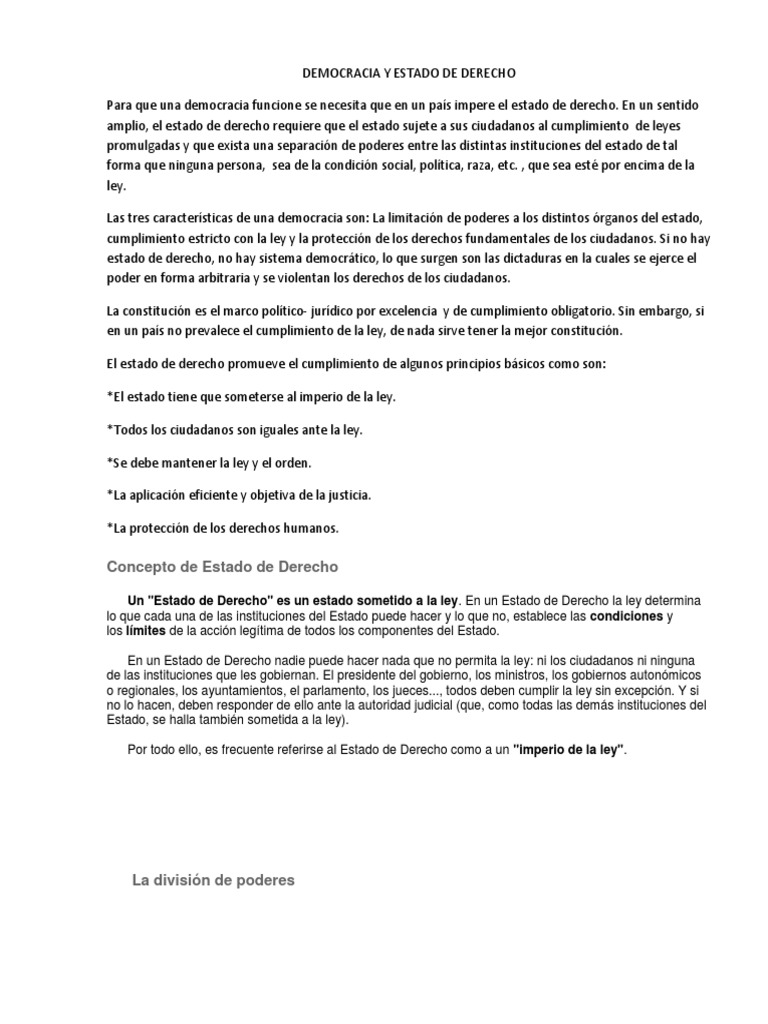 Democracia y Estado de Derecho | PDF | Democracia | Ideologías políticas