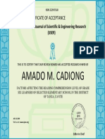 Amado M. Cadiong: Certificate of Acceptance